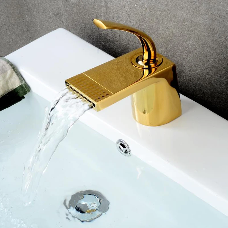 Azeta Modern Basin Faucet Brass Chrome Bathroom Waterfall Tap Deck Mounted Washbasin Mixer Single Handle AT8889 | Обустройство дома