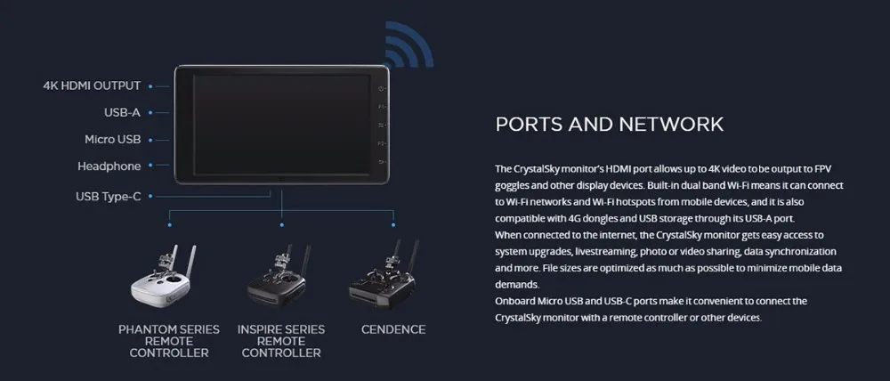 DJI CrystalSky 5,5 дюйма высокой яркости 7,85 дюйма высокой яркости монитор для Inspire 2& Mavic Pro& Phantom 4 Pro& OSMO