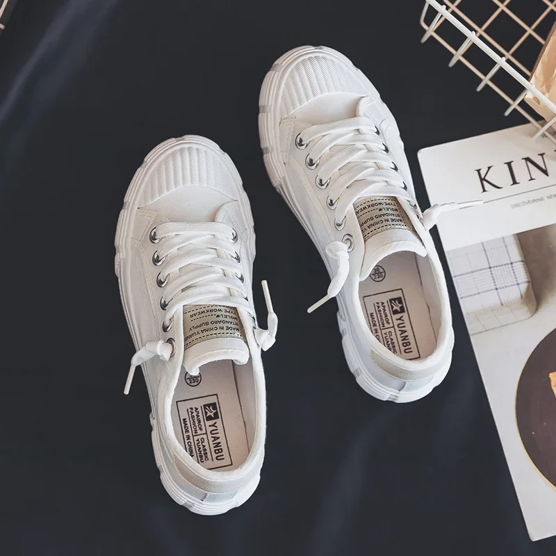 Женская парусиновая обувь однотонная Весенняя коллекция 2019 года женские