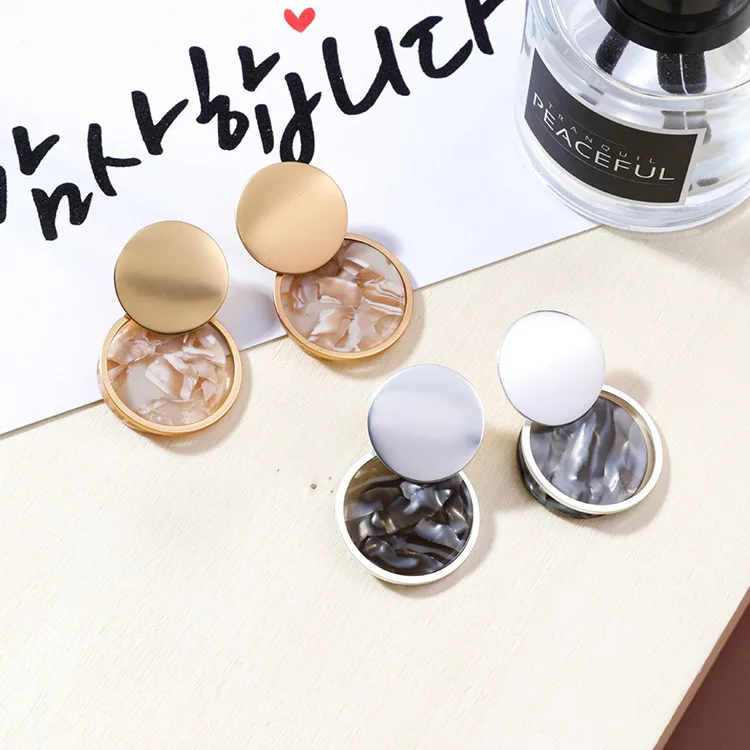 2019 новый дизайн Модная бижутерия индивидуальные круглые акриловые серьги