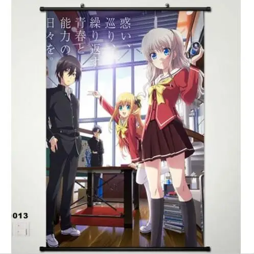 Аниме-плакат домашний декор японский настенный плакат свиток Charlotte аниме Tomori Nao художественный тканевый декоративный плакат 40*60