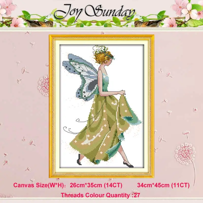 spirit of flowers 1 Бабочка Фея цветок фея Счетный 11CT 14CT Набор для вышивания крестиком DIY DMC Китайский Набор для вышивания крестиком вышивка рукоделие домашний декор - Цвет: spirit of flowers 1