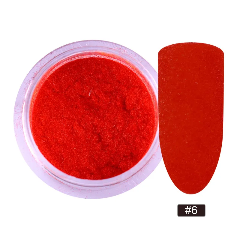color-6 BORN PRETTY 1 коробка Рождественский блеск для ногтей яркий цвет пушистый Флокирование бархатная пудра для ногтей цветной ногтей пыль цветной Маникюр Инструмент - Цвет: color-6