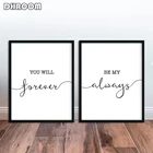 Постеры с надписью Love Quote, You Forever Be My Always, Настенная живопись на холсте, подарок для пар, декоративная картина, домашний декор
