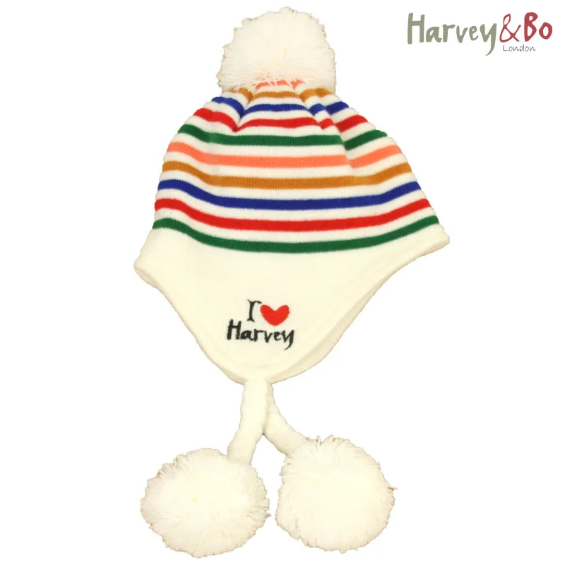 Новая детская шапка в цветную полоску для маленьких мальчиков и девочек зимние