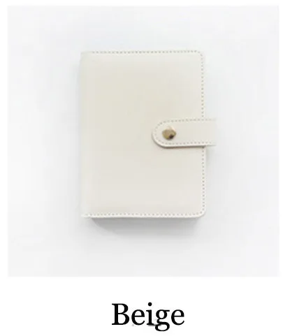 Beige K& Kbook KK99 Kawaii кожа Тетрадь A6 Макарон Тетрадь дневник сетки Бумага личный дневник дня школы планировщик кожа Журнал - Цвет: Beige