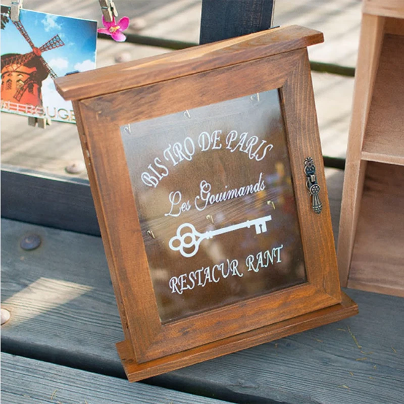 Деревянный дом ящик для ключей деревянный хранения вешалка хранения|Настенные