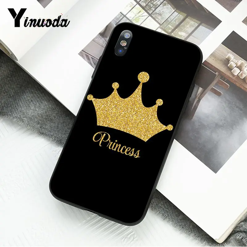 Мультяшный корона король и королева чехол для телефона iphone 12 11 Pro Max 6S 6plus 7 8plus X Xs MAX