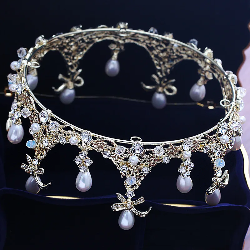 CC тиары и короны бабочка жемчуг помолвка свадебные аксессуары для волос невесты