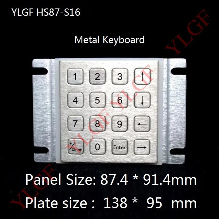 Metal Keyboard Up Down Left Right Usb Interface Ylgf 16 Key USB Waterproof Ip65 Dust Anti Violence Stainless Steel Ring | Компьютеры и