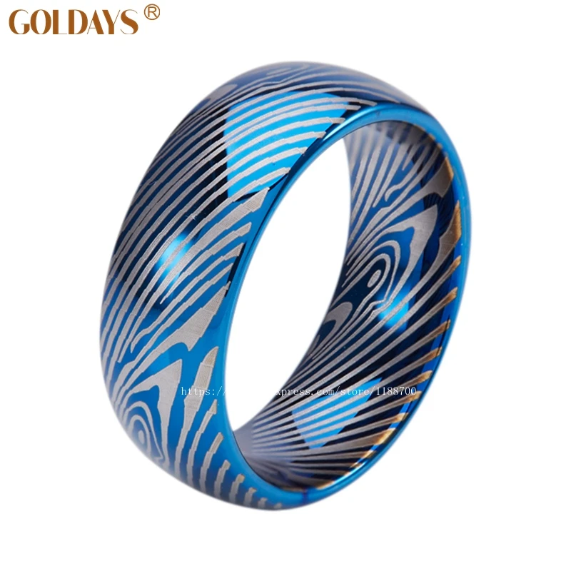 Поэтому красивое голубое дерево усиления Вольфрам обручальные кольца для