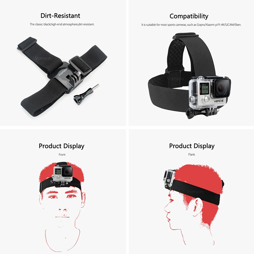 Комплект аксессуаров Vamson для Gopro Hero 7 5 4 аксессуары нагрудный ремень присоска Xiaomi