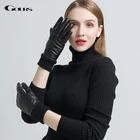 Женские кожаные перчатки Gours, черные перчатки из натуральной овечьей кожи, с возможностью работы с сенсорным экраном, GSL084, зима 2019