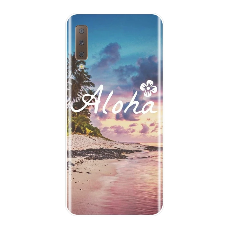 Silicone Phone Case For Samsung Galaxy A6 A7 A8 2018 A3 A5 2016 2017 Beach Turtle Soft Back Cover Plus | Мобильные телефоны и