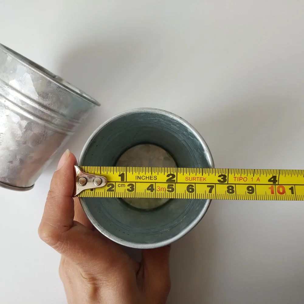 Металлическая чашка маленький горшок для суккулентов умный оцинкованный