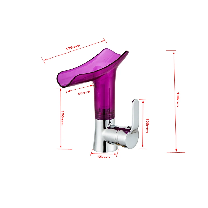 Новинка смеситель для ванной комнаты Водопад латунный хромированный пурпурная
