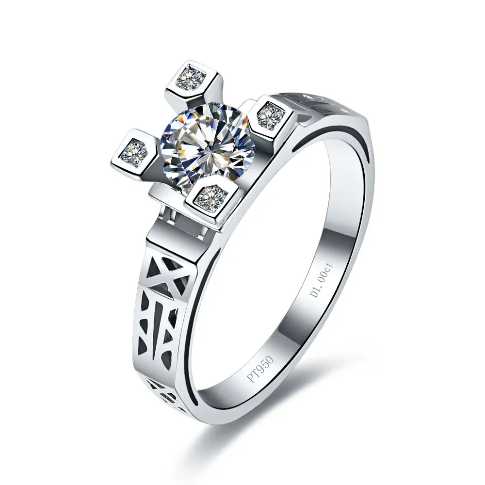 0.5Ct романтическое обручальное кольцо с Эйфелевой башней Женское искусственным