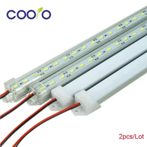 Светодиодные панели, 12 В постоянного тока, 5630, Светодиодная лента, белая, холодная, теплая белая светодиодная трубка с алюминиевым корпусом и крышкой из поликарбоната, 2 шт.лот