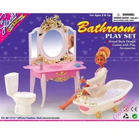 miniature furniture life bathroom dresser toilet bath my fancy for barbie doll house best gift toys for girl free shipping