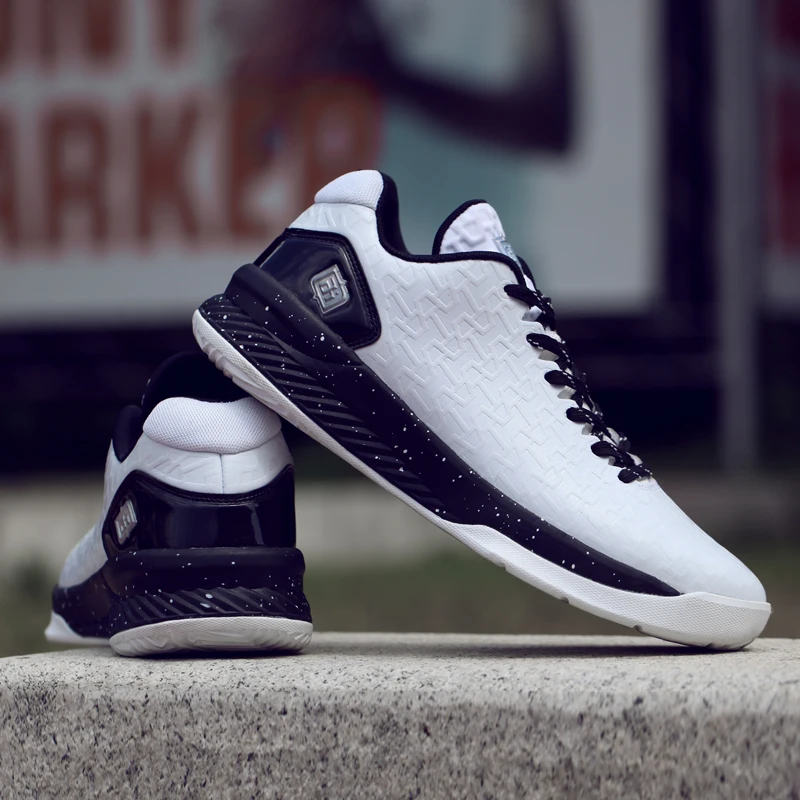Черные/белые баскетбольные туфли дышащие ботинки большие размеры женские