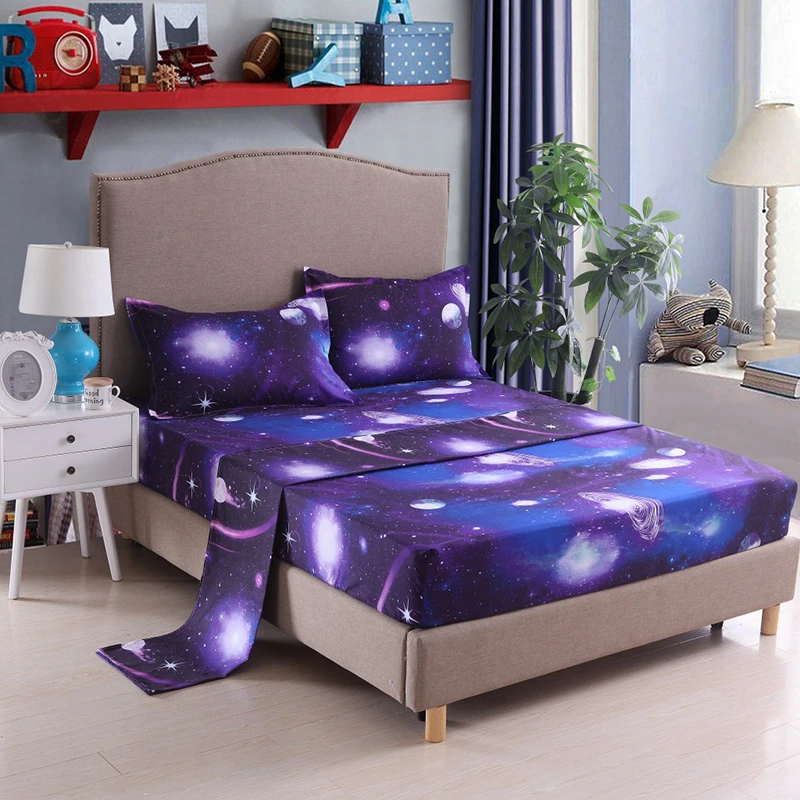 

Simple 3d Star Nebula 1.8/2.2 m bed sheet four-piece set 266*259 Europe and the United States king large size dream Comfort sof