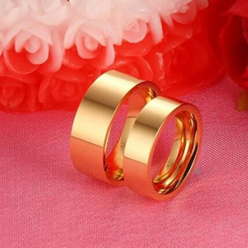 2019 new Simple titanium steel plating gold couple ring jewelry for men and bague femme anillos mujer CR-005G | Украшения и