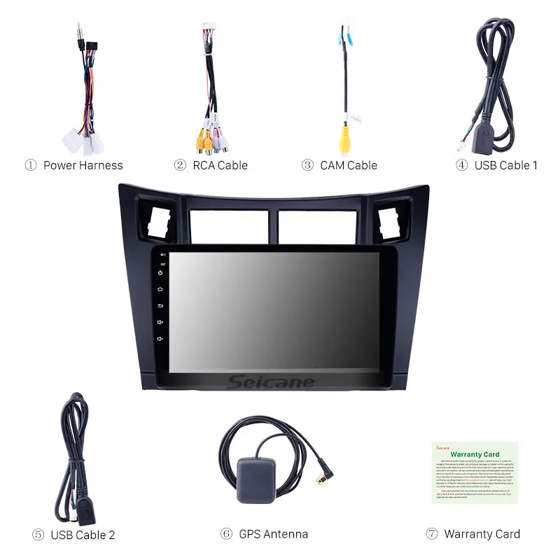 Seicane gps автомобильный Navi 2Din Android8.1 HD 9 &quotдля Toyota Yaris 2008 2009 2010 2011 головное устройство