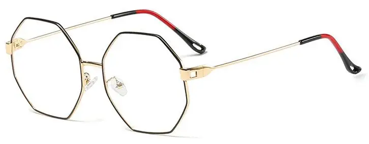 C5 black gold clear Новинка, металлические полигональные очки, оправа, роскошный бренд, близорукость, очки для девушек, простые очки для женщин и мужчин, оправы для оптических очков - Цвет оправы: C5 black gold clear