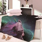 3D Радуга супер мягкий Единорог Лошадь бархат плюшевое художественное одеяло дети взрослые полотенце для пляжа путешествий с принтом CB75