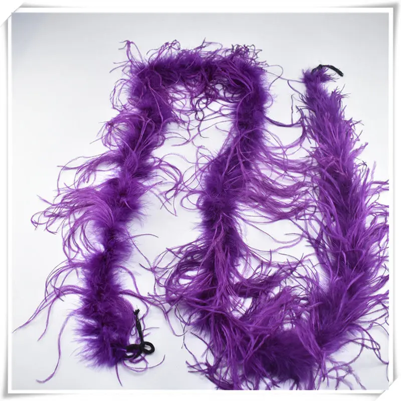 Purple Red Красивые 2 ярда желтые страусиные перья боа танцевальные вечерние лента с перьями шаль Diy Перья для рукоделия Свадебные украшения - Цвет: Purple Red