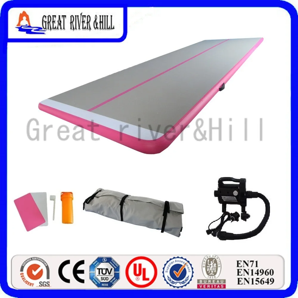 

Great river hill jumping mat inflatable air track good air tightness pink 6m x 1.8m x 15cm