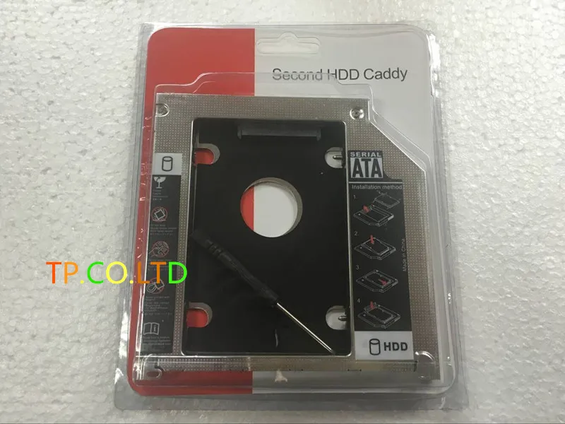 

Second HDD Caddy 2nd SATA 2.5" Hard Disk Drive SSD 9.5mm Enclosure forApple Macbook Pro Air A1278 A1286 A1297 DVD CD ROM Bay