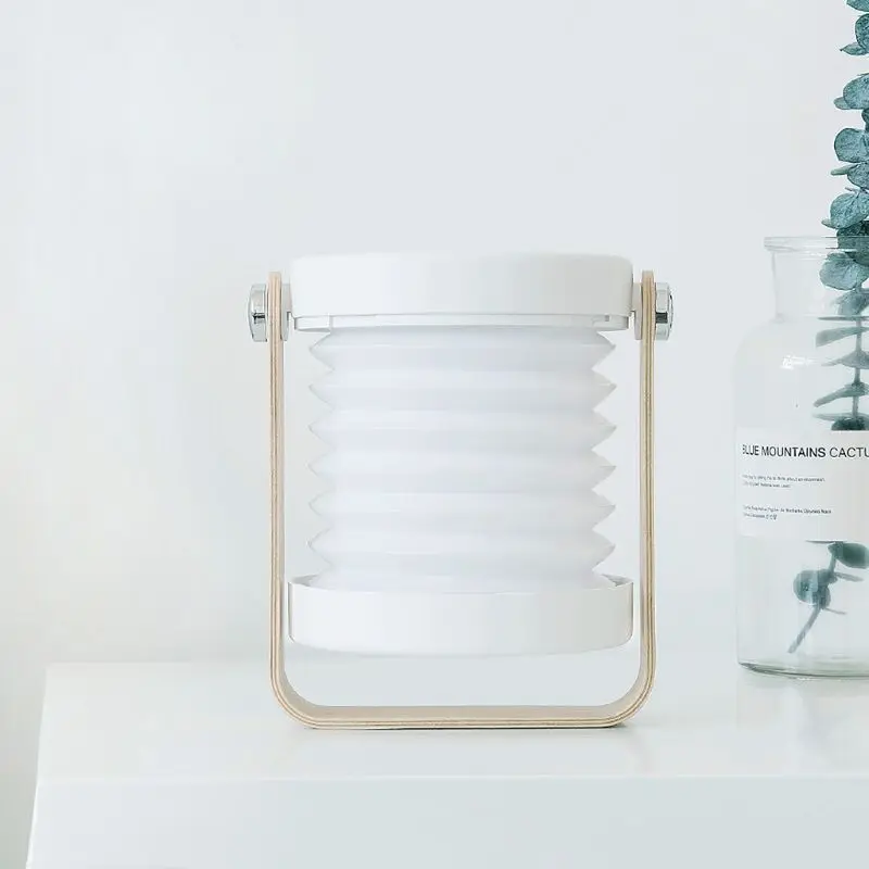 

Creative wooden handle portable lantern lamp telescopic folding led table lamp charging night light reading lamp