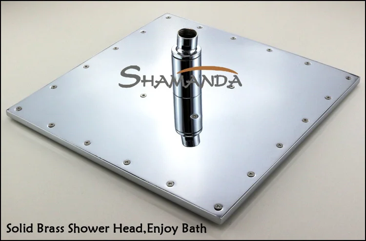 Free Shipping Solid Brass Chrome 12 Inch With 30*30cm Self-Powered Temperature Control Led Shower Head Light Three Colour | Обустройство