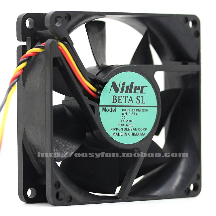Новый NIDEC D08T-24PM Q3B 24V 8 см 8025 3 линии шарикоподшипник частоты Вентилятор охлаждения |