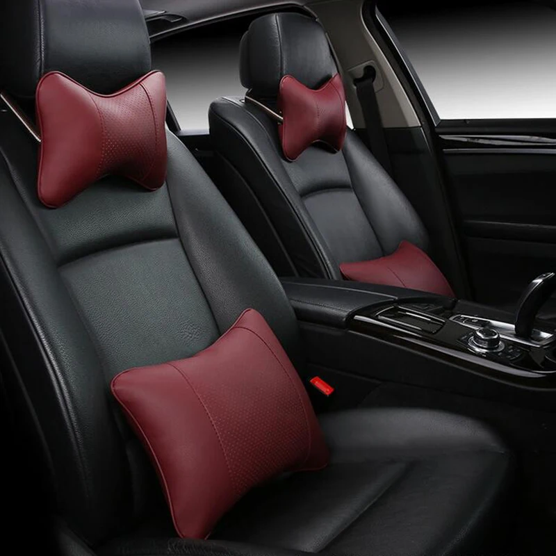 4 шт. наборы мягкая подушка для подголовника автомобиля из искусственной кожи шеи