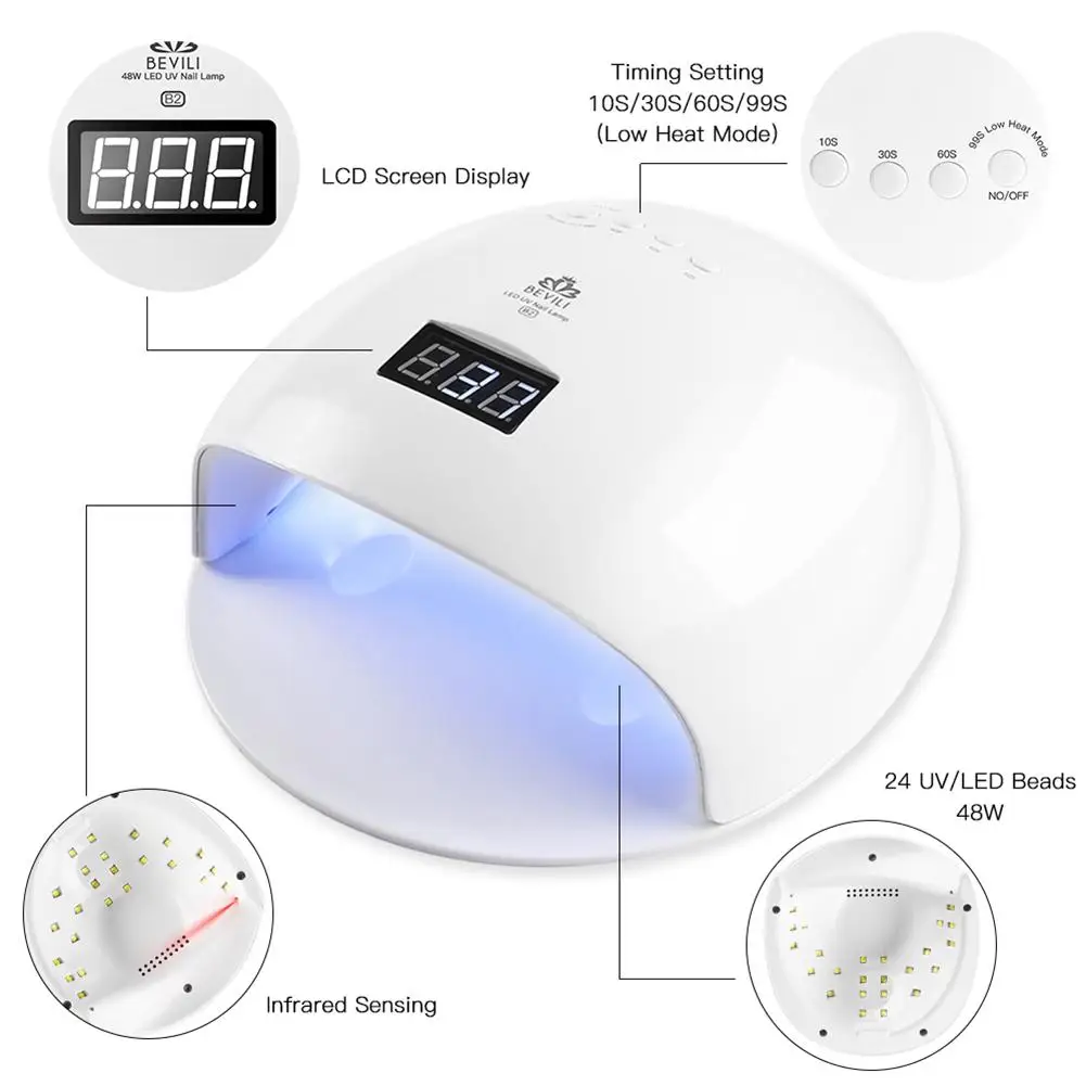 60 Вт УФ LED Сушилка для ногтей лампа отверждения с датчиком и таймером гель-лака