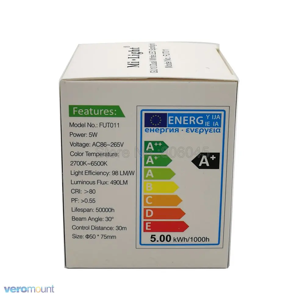 AC85-265V Milight GU10 5 Вт Регулируемая Цветовая температура двойной белый(CW/WW) CCT светодиодный светильник FUT011 2,4G беспроводной пульт дистанционного управления WiFi
