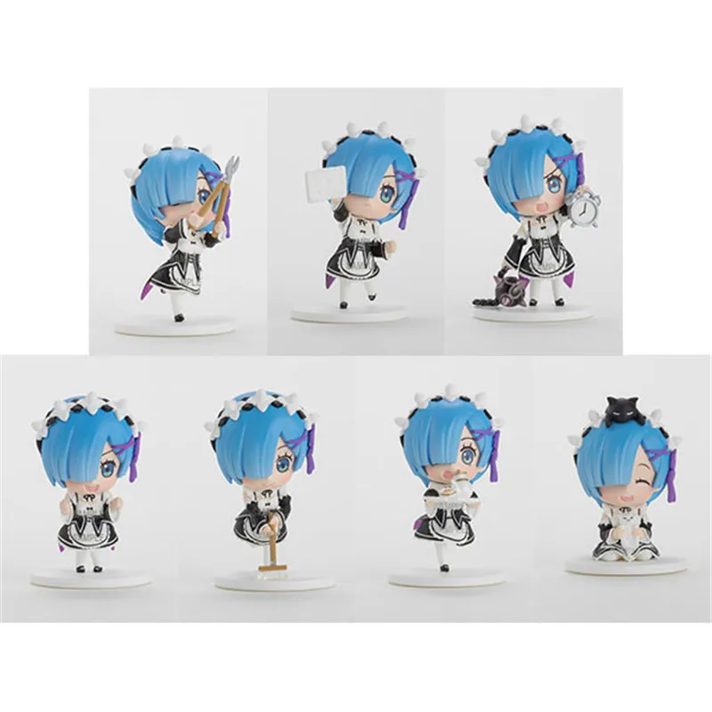 

7pcs/lot Re Life In A Different World From Zero Servant Girl Rem PVC Action Figures Collectible Model Toys