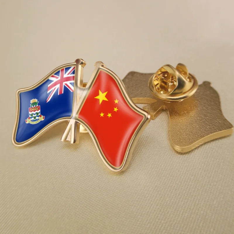 

Cayman Islands and China Crossed Double Friendship Flags Lapel Pins