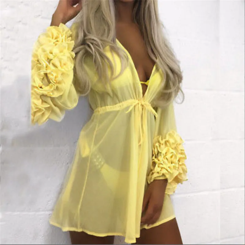 2020 Готическая женская Пляжная накидка летний прозрачный Элегантный женский