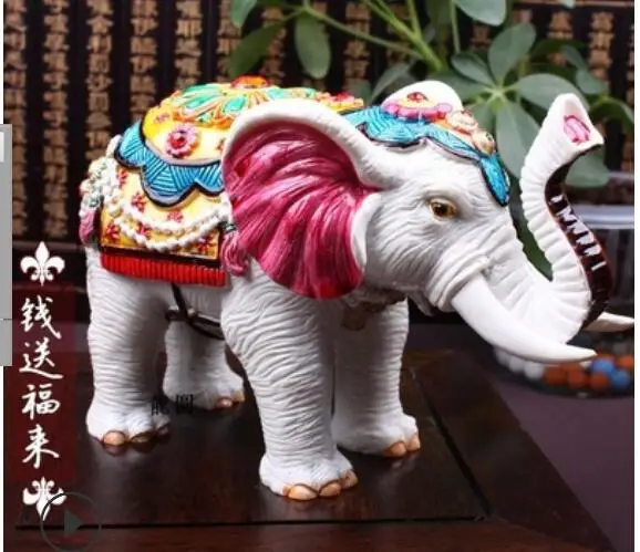 

Dragon round resin intertoed pottery elephant put a treasure jewel elephant birthday gift opening decoration traditional crafts