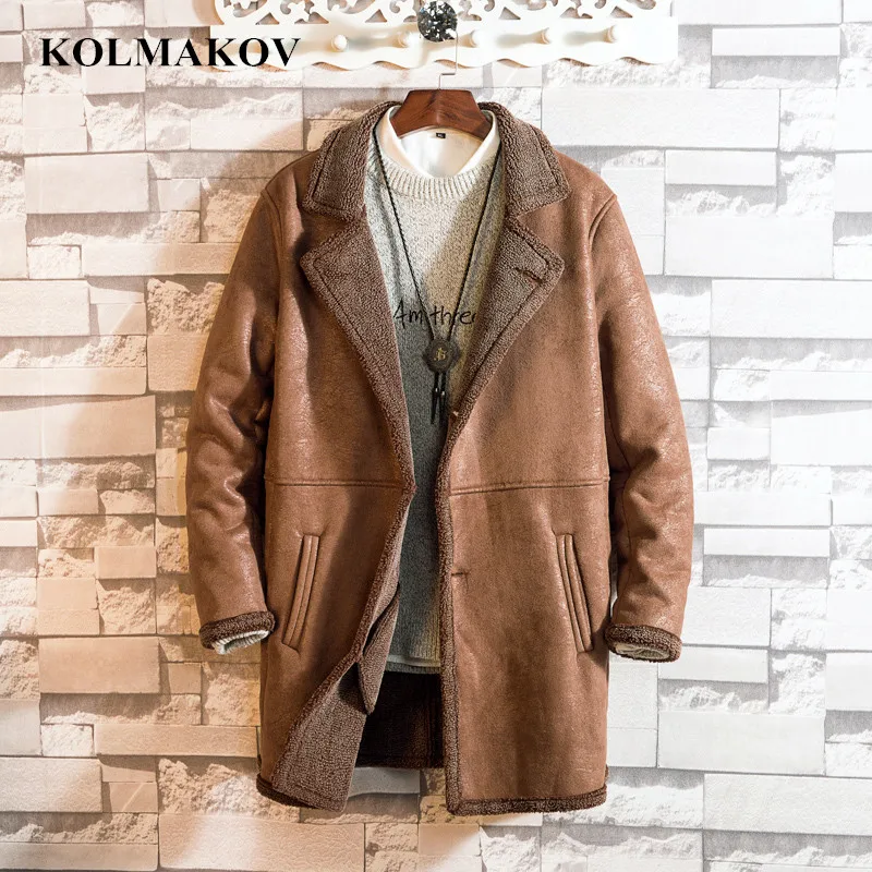 

KOLMAKOV New Men's Clothing Fashion Mens Long Windbreakers Mans Cashmere Liner Trench Coats Large Size M-5XL Overcoats for Men