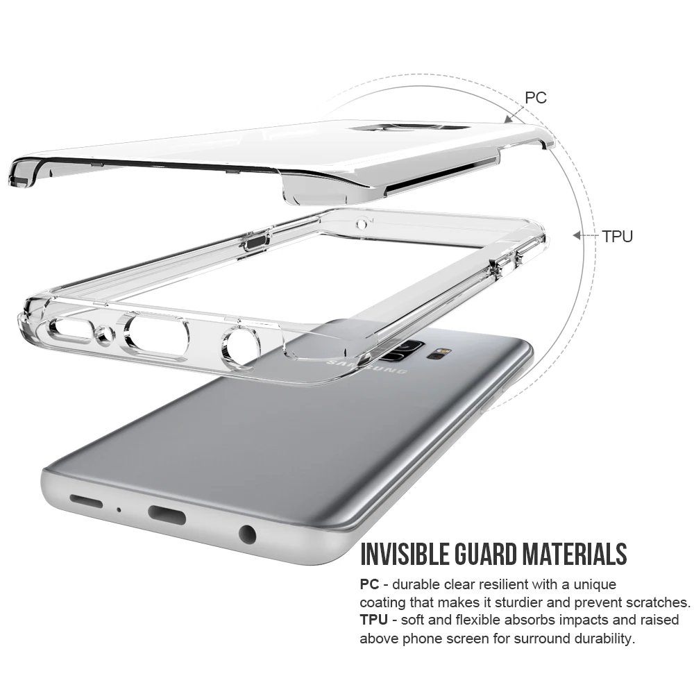 Cases For Samsung Galaxy S9 Plus Crystal Clear Hard Back Cover Soft TPU Silicone Bumper Hybrid Shockproof Case S9(HD Clear) |