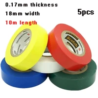 5pcs 18mm width 10m length 0 17mm thickness pvc electrical tape insulation tapes heat resistant electrical waterproof power tape