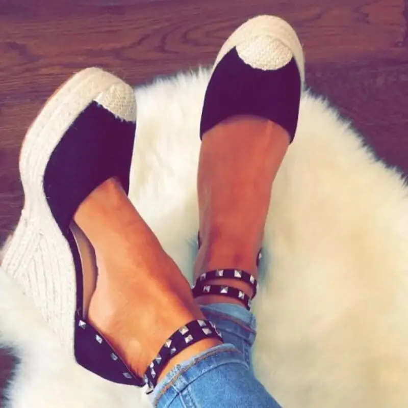 Chaussure/женские пикантные Босоножки на платформе и танкетке туфли лодочки с