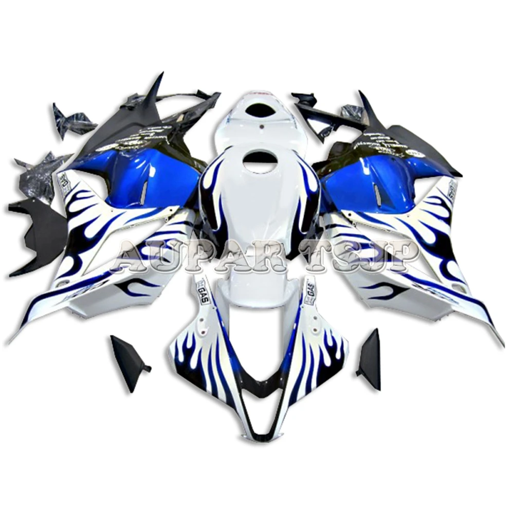

White Blue Flames Fairings ABS Plastic Motorbike Bodywork Kit For Honda CBR600RR F5 2009 2010 2011 2012 09-12