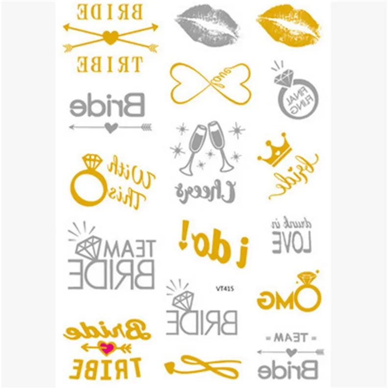 3 листа/набор Временные татуировки девичник аксессуары для вечеринки подружки