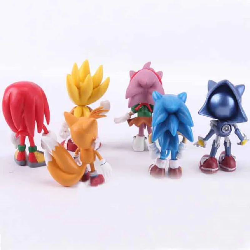 6 шт./компл. Sonic зубная щётка пластиковая фигурка героя модель игрушки из