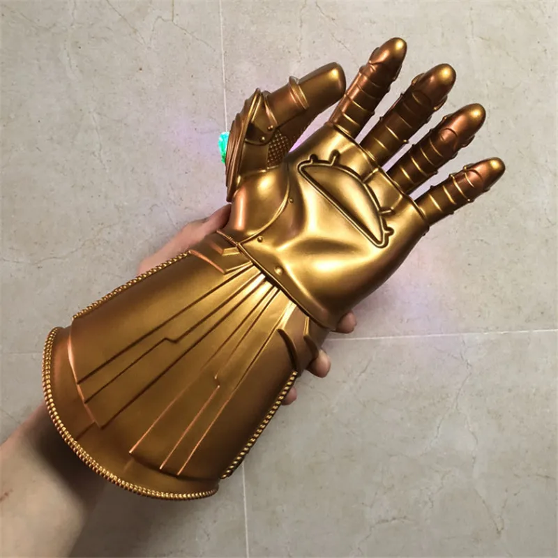 Kid No Led Светодиодный светильник Thanos Gauntlet военные Косплей Перчатки ПВХ экшн-модель игрушки подарок на Хэллоуин Детский подарок - Цвет: Kid No Led
